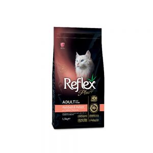 Reflex Plus Cat Food Hair Ball & Indoor with Salmon – 1.5 Kg