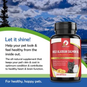 Wild Alaskan Salmon Oil for Cat & Dogs 100 Softgels